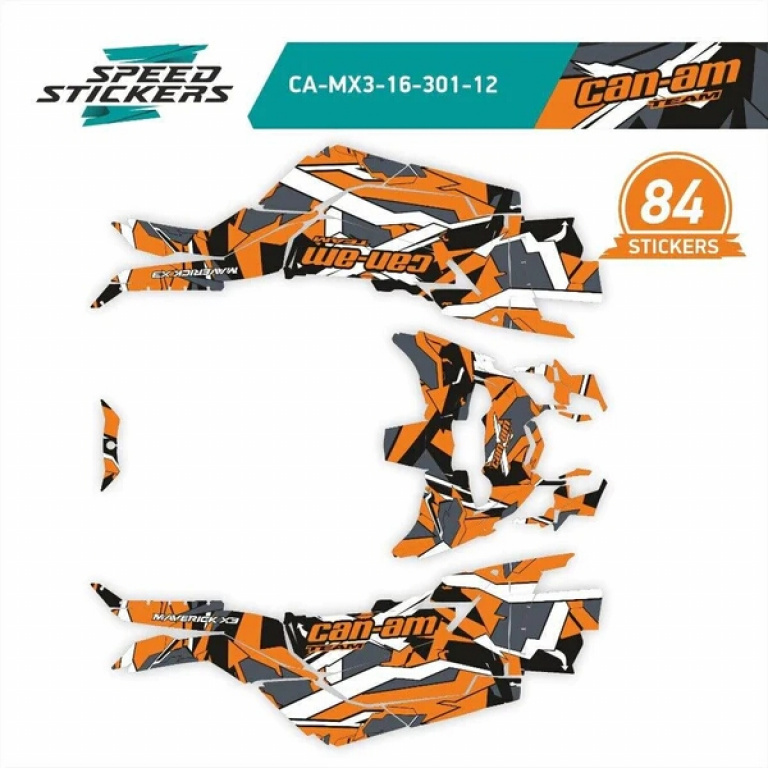 Geometric Orange for Can-Am Maverick X3 2 Doors